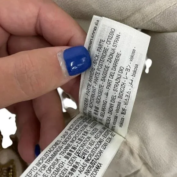 Zara Womens Vest Large S Ecru Embroidered Studded Limited Ed 7521/101 NWT - Picture 12 of 15